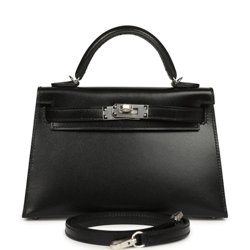 Hermes Kelly Sellier 20 Black Box Palladium Hardware