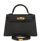 Hermes Kelly Sellier 20 Black Epsom Gold Hardware - Thumbnail View 1