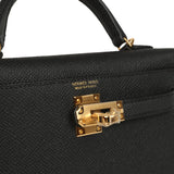 Hermes Kelly Sellier 20 Black Epsom Gold Hardware - Thumbnail View 7