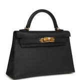 Hermes Kelly Sellier 20 Black Epsom Gold Hardware - Thumbnail View 2