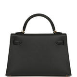 Hermes Kelly Sellier 20 Black Epsom Gold Hardware - Thumbnail View 4