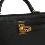 Hermes Kelly Sellier 20 Black Epsom Gold Hardware - Thumbnail View 7