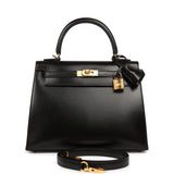 Hermes Kelly Sellier 25 Black Box Gold Hardware - Thumbnail View 1