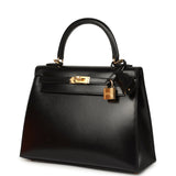 Hermes Kelly Sellier 25 Black Box Gold Hardware - Thumbnail View 5