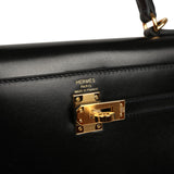 Hermes Kelly Sellier 25 Black Box Gold Hardware - Thumbnail View 7