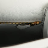 Hermes Kelly Sellier 25 Bleu Glacier Epsom Gold Hardware - Thumbnail View 9
