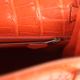 Pre-owned Hermes Kelly Retourne 32 Sanguine Matte Alligator Palladium Hardware - Thumbnail View 9