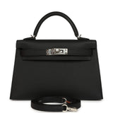 Hermes Kelly Sellier 20 Black Epsom Palladium Hardware - Thumbnail View 1