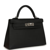 Hermes Kelly Sellier 20 Black Epsom Palladium Hardware - Thumbnail View 2
