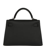 Hermes Kelly Sellier 20 Black Epsom Palladium Hardware - Thumbnail View 4