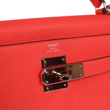 Pre-owned Hermes Kelly Retourne 28 Rose Texas Clemence Gold Hardware - Thumbnail View 7