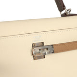 Hermes Kelly Sellier 25 Tri-Color Nata, Chai, Gris Meyer Epsom Palladium Hardware - Thumbnail View 7