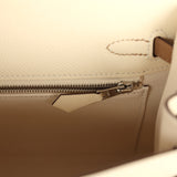 Hermes Kelly Sellier 25 Tri-Color Nata, Chai, Gris Meyer Epsom Palladium Hardware - Thumbnail View 9
