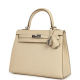 Hermes Kelly Sellier 25 Craie Epsom Palladium Hardware - Thumbnail View 5