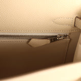 Hermes Kelly Sellier 25 Craie Epsom Palladium Hardware - Thumbnail View 9
