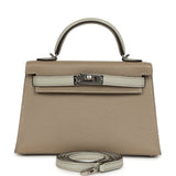 Hermes Special Order (HSS) Kelly Sellier 20 Gris Tourterelle, Gris Perle Chevre Mysore Palladium Hardware - Thumbnail View 1