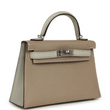 Hermes Special Order (HSS) Kelly Sellier 20 Gris Tourterelle, Gris Perle Chevre Mysore Palladium Hardware - Thumbnail View 2