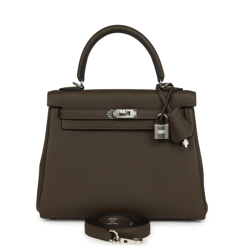 Hermes Kelly Retourne 25 Vert Loden Togo Palladium Hardware