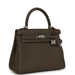 Hermes Kelly Retourne 25 Vert Loden Togo Palladium Hardware