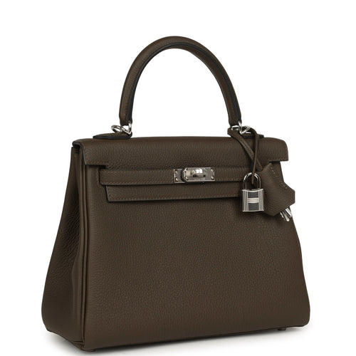 Hermes Kelly Retourne 25 Vert Loden Togo Palladium Hardware