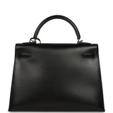 Vintage Hermes Kelly Sellier 32 Black Box Palladium Hardware - Thumbnail View 4