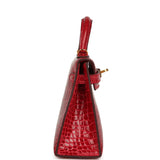 Hermes Kelly Sellier 20 Braise Shiny Alligator Gold Hardware - Thumbnail View 3