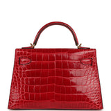 Hermes Kelly Sellier 20 Braise Shiny Alligator Gold Hardware - Thumbnail View 4