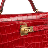 Hermes Kelly Sellier 20 Braise Shiny Alligator Gold Hardware - Thumbnail View 7