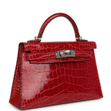 Hermes Kelly Sellier 20 Braise Shiny Alligator Palladium Hardware - Thumbnail View 2