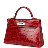 Hermes Kelly Sellier 20 Braise Shiny Alligator Palladium Hardware - Thumbnail View 5
