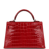 Hermes Kelly Sellier 20 Braise Shiny Alligator Palladium Hardware - Thumbnail View 4