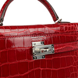 Hermes Kelly Sellier 20 Braise Shiny Alligator Palladium Hardware - Thumbnail View 7