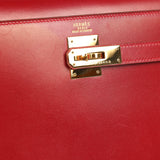 Vintage Hermes Kelly Sellier 32 Rouge Vif Box Gold Hardware - Thumbnail View 7