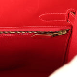 Vintage Hermes Kelly Sellier 32 Rouge Vif Box Gold Hardware - Thumbnail View 8
