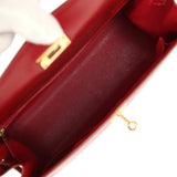 Vintage Hermes Kelly Sellier 32 Rouge Vif Box Gold Hardware - Thumbnail View 9