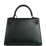 Pre-owned Hermes Kelly Sellier 28 Vert Fonce Box Gold Hardware - Thumbnail View 4