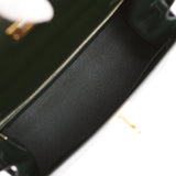 Pre-owned Hermes Kelly Sellier 28 Vert Fonce Box Gold Hardware - Thumbnail View 9