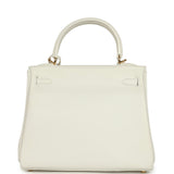 Hermes Kelly Retourne 25 New White Swift Gold Hardware - Thumbnail View 4