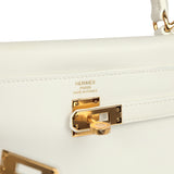 Hermes Kelly Retourne 25 New White Swift Gold Hardware - Thumbnail View 7