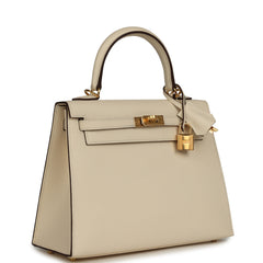 Hermes Kelly Sellier 25 Nata Epsom Gold Hardware