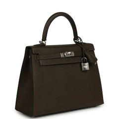 Hermes Kelly Sellier 25 Vert Loden Epsom Palladium Hardware