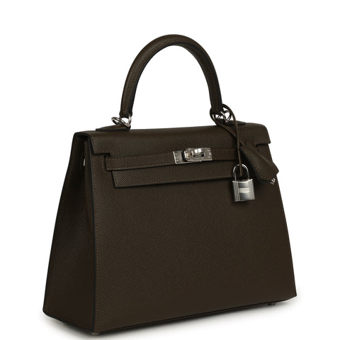 Hermes Kelly Sellier 25 Vert Loden Epsom Palladium Hardware