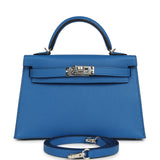 Hermes Kelly Sellier 20 Bleu Zellige Epsom Palladium Hardware - Thumbnail View 1