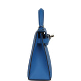 Hermes Kelly Sellier 20 Bleu Zellige Epsom Palladium Hardware - Thumbnail View 3