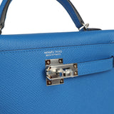 Hermes Kelly Sellier 20 Bleu Zellige Epsom Palladium Hardware - Thumbnail View 7