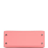 Hermes Kelly Sellier 25 Rose Confetti Epsom Palladium Hardware - Thumbnail View 6