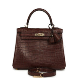 Hermes Kelly Retourne 25 Havane Matte Alligator Permabrass Hardware - Thumbnail View 1