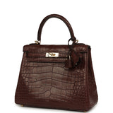 Hermes Kelly Retourne 25 Havane Matte Alligator Permabrass Hardware - Thumbnail View 5