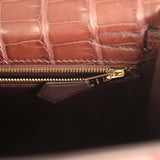 Hermes Kelly Retourne 25 Havane Matte Alligator Permabrass Hardware - Thumbnail View 9