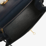 Vintage Hermes Kelly Sellier 28 Bleu Navy Box Gold Hardware - Thumbnail View 8